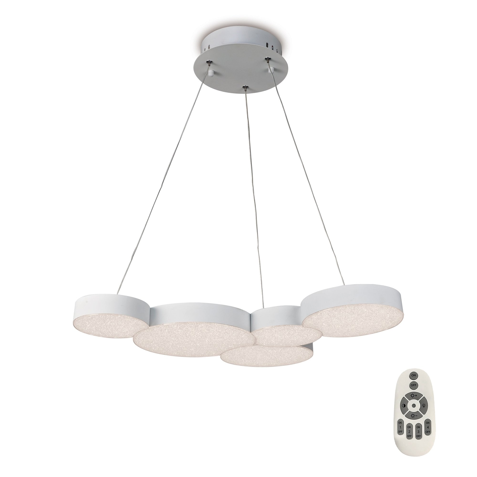 M5762 Lunas Pendant 63.5cm x 46.3cm 43W LED RF Remote Control White