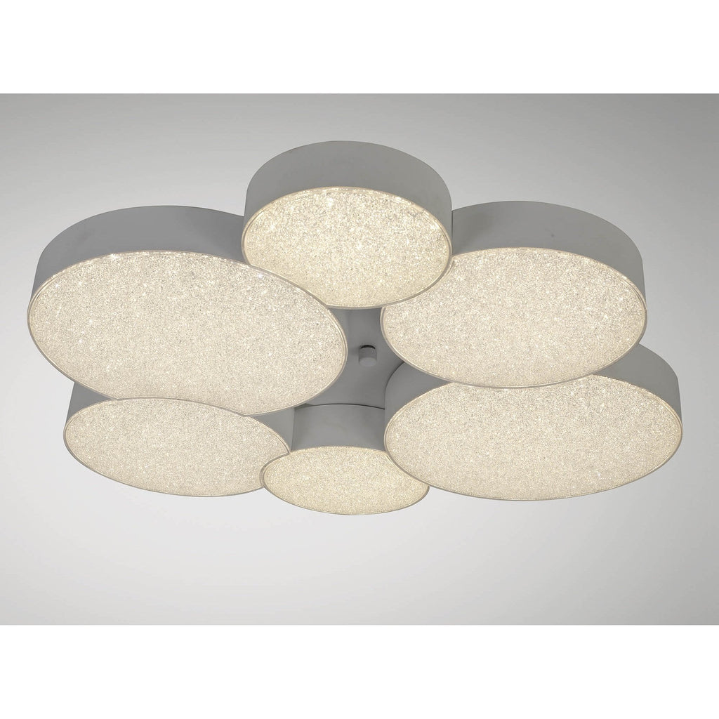 M5764 Lunas Flush Ceiling 61cm Diameter 54W LED RF Remote Control White