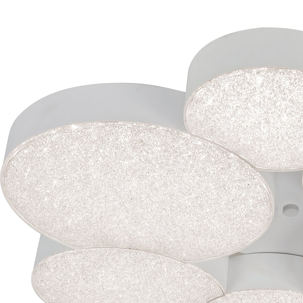 M5764 Lunas Flush Ceiling 61cm Diameter 54W LED RF Remote Control White