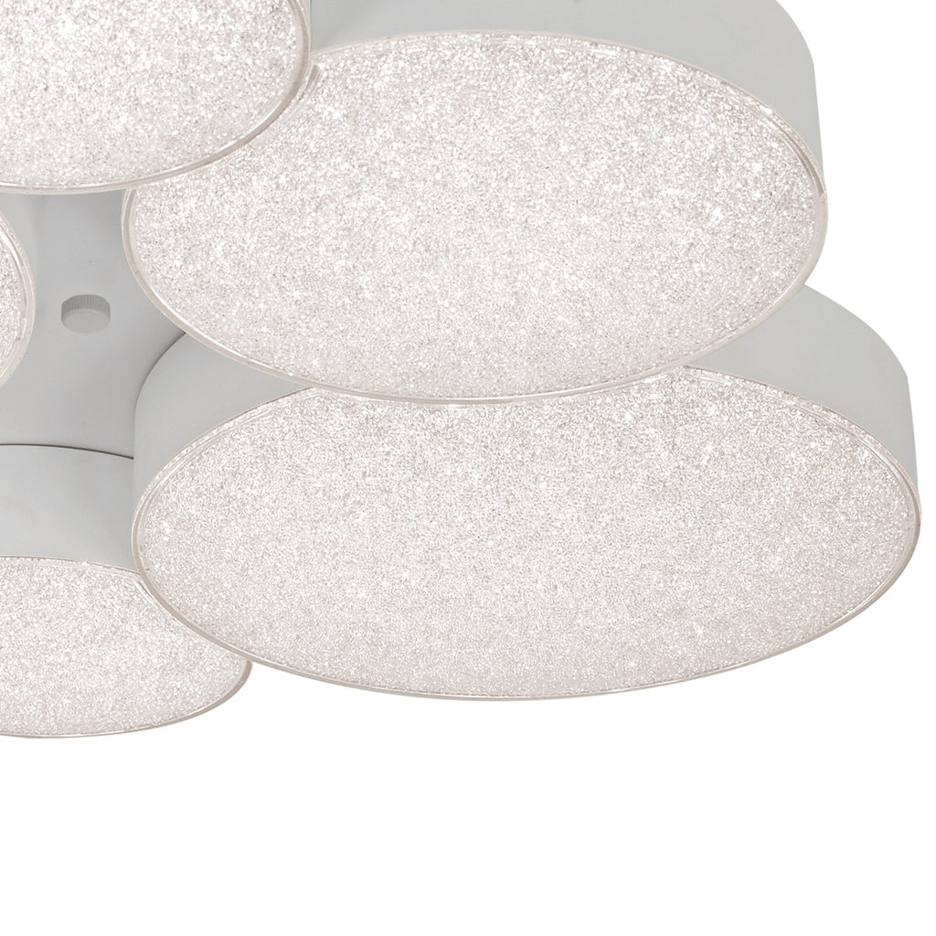 M5764 Lunas Flush Ceiling 61cm Diameter 54W LED RF Remote Control White