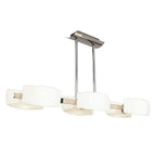 M0172 Lupa Rectangular Telescopic Pendant Bar 6 Light G9 Polished Chrome/Frosted White Glass
