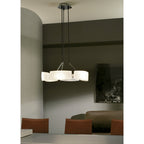 M0172 Lupa Rectangular Telescopic Pendant Bar 6 Light G9 Polished Chrome/Frosted White Glass