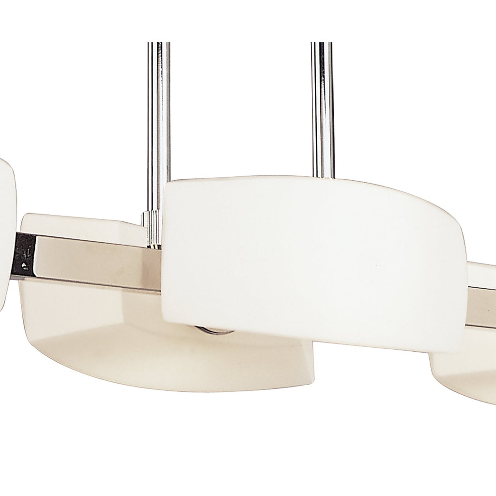 M0172 Lupa Rectangular Telescopic Pendant Bar 6 Light G9 Polished Chrome/Frosted White Glass
