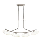 M0170 Lupa Telescopic Pendant Curved Linear Bar 4 Light G9 Polished Chrome/Frosted White Glass