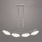 M0170 Lupa Telescopic Pendant Curved Linear Bar 4 Light G9 Polished Chrome/Frosted White Glass