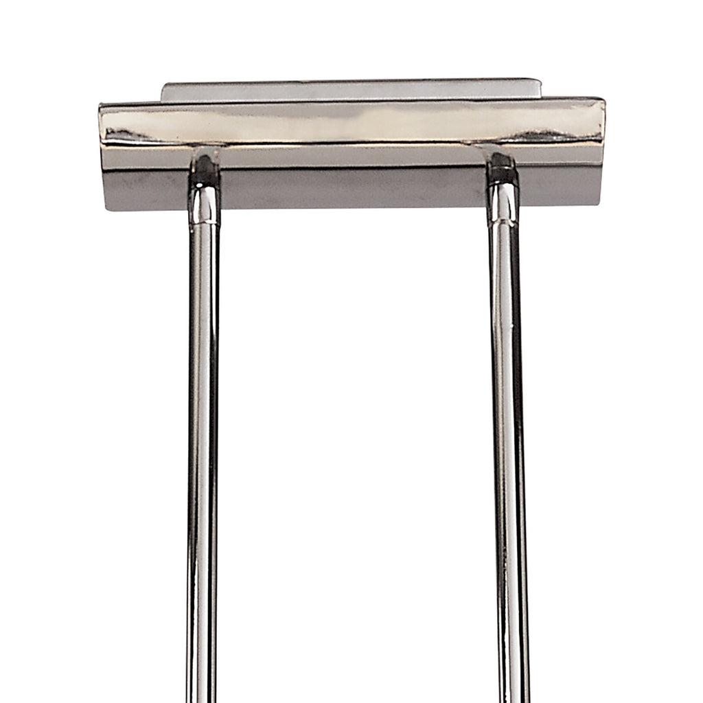 M0170 Lupa Telescopic Pendant Curved Linear Bar 4 Light G9 Polished Chrome/Frosted White Glass