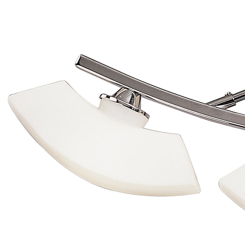 M0170 Lupa Telescopic Pendant Curved Linear Bar 4 Light G9 Polished Chrome/Frosted White Glass
