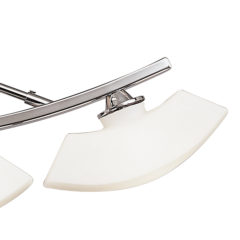 M0170 Lupa Telescopic Pendant Curved Linear Bar 4 Light G9 Polished Chrome/Frosted White Glass
