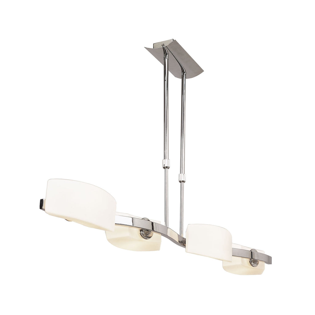 M0169 Lupa Telescopic Pendant Linear Bar 4 Light G9 Polished Chrome/Frosted White Glass