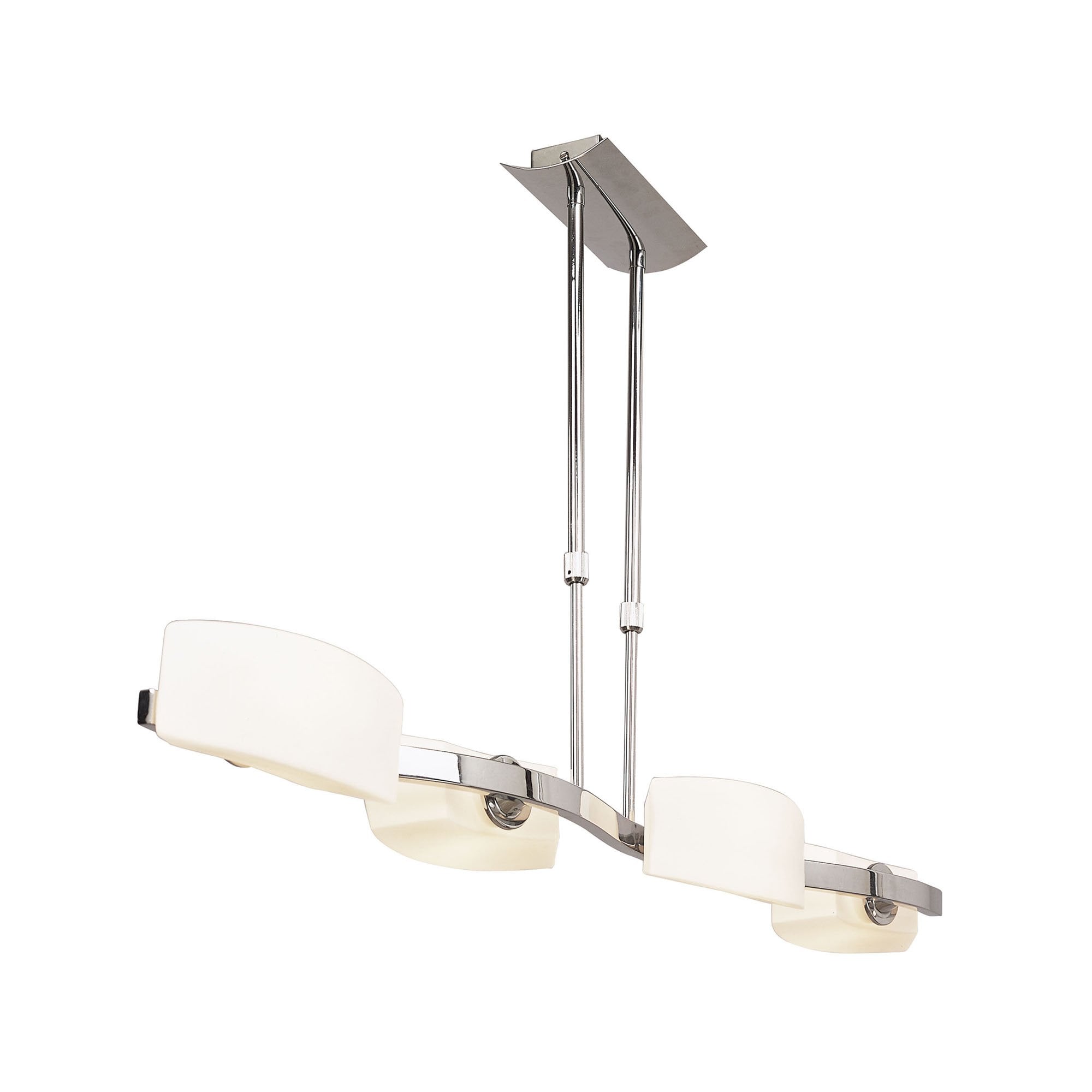 M0169 Lupa Telescopic Pendant Linear Bar 4 Light G9 Polished Chrome/Frosted White Glass