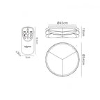 M5956 Lascas Flush 54cm Round 55W LED -6500K Tuneable Remote ControlWhite
