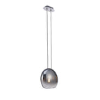 M6186 Lens Pendant 25cm Round 1 Light Chrome Glass