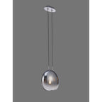 M6186 Lens Pendant 25cm Round 1 Light Chrome Glass