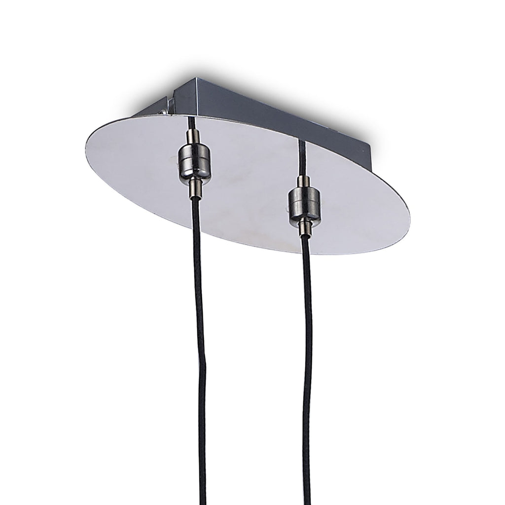 M6186 Lens Pendant 25cm Round 1 Light Chrome Glass