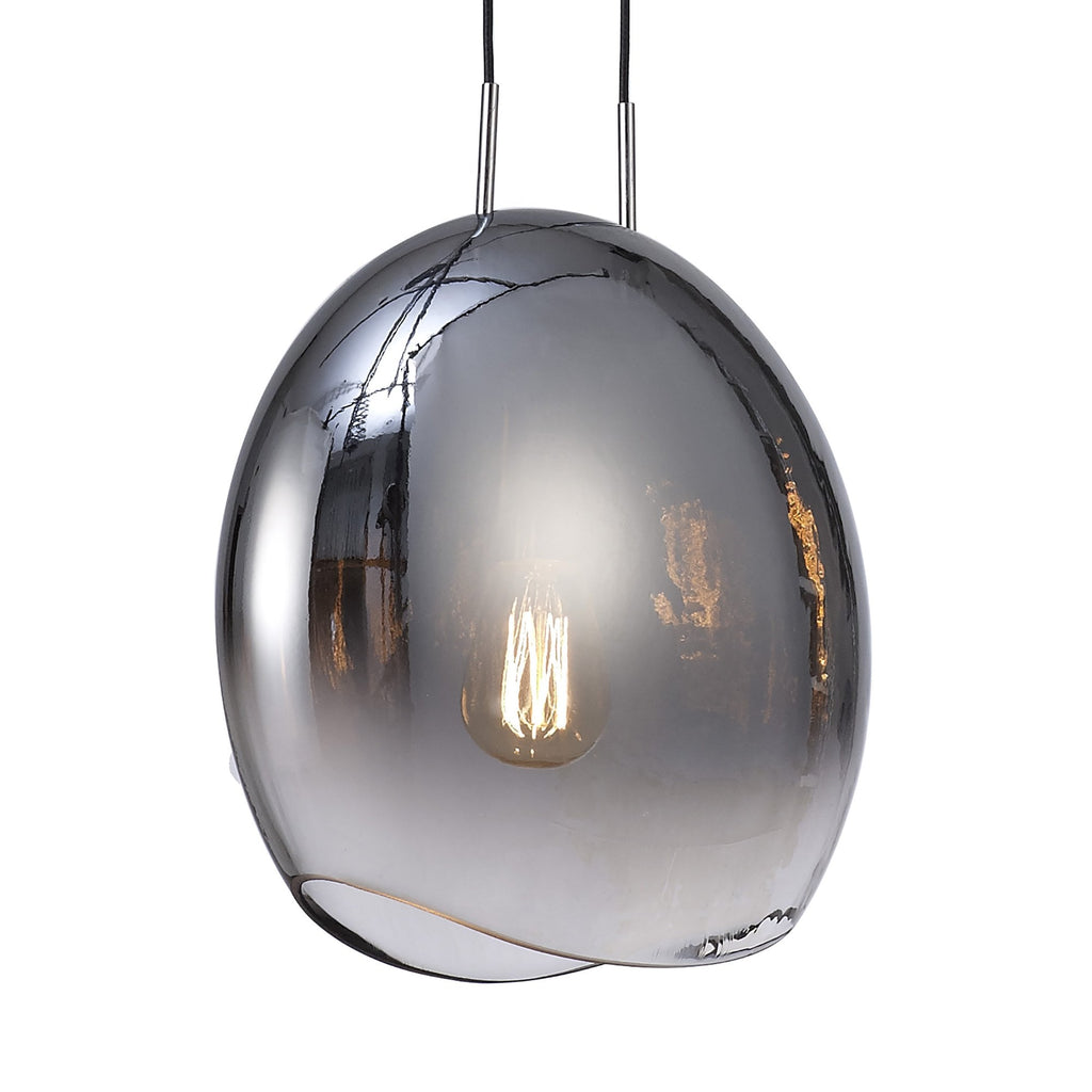 M6186 Lens Pendant 25cm Round 1 Light Chrome Glass