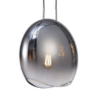 M6186 Lens Pendant 25cm Round 1 Light Chrome Glass