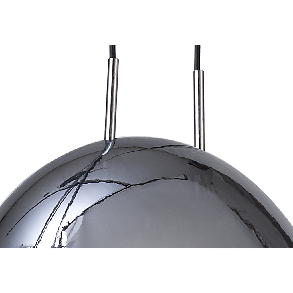 M6186 Lens Pendant 25cm Round 1 Light Chrome Glass