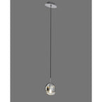 M6187 Lens Pendant 14cm Round 1 Light Chrome Glass