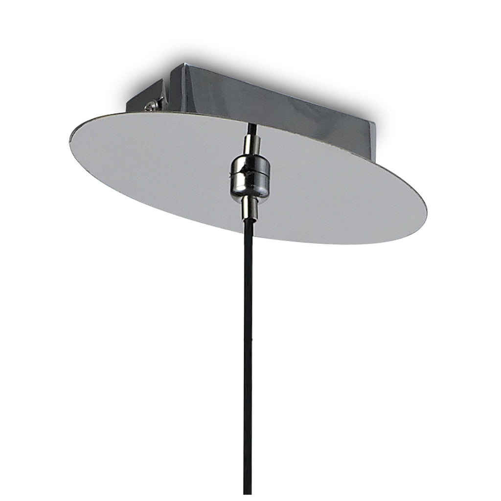 M6187 Lens Pendant 14cm Round 1 Light Chrome Glass
