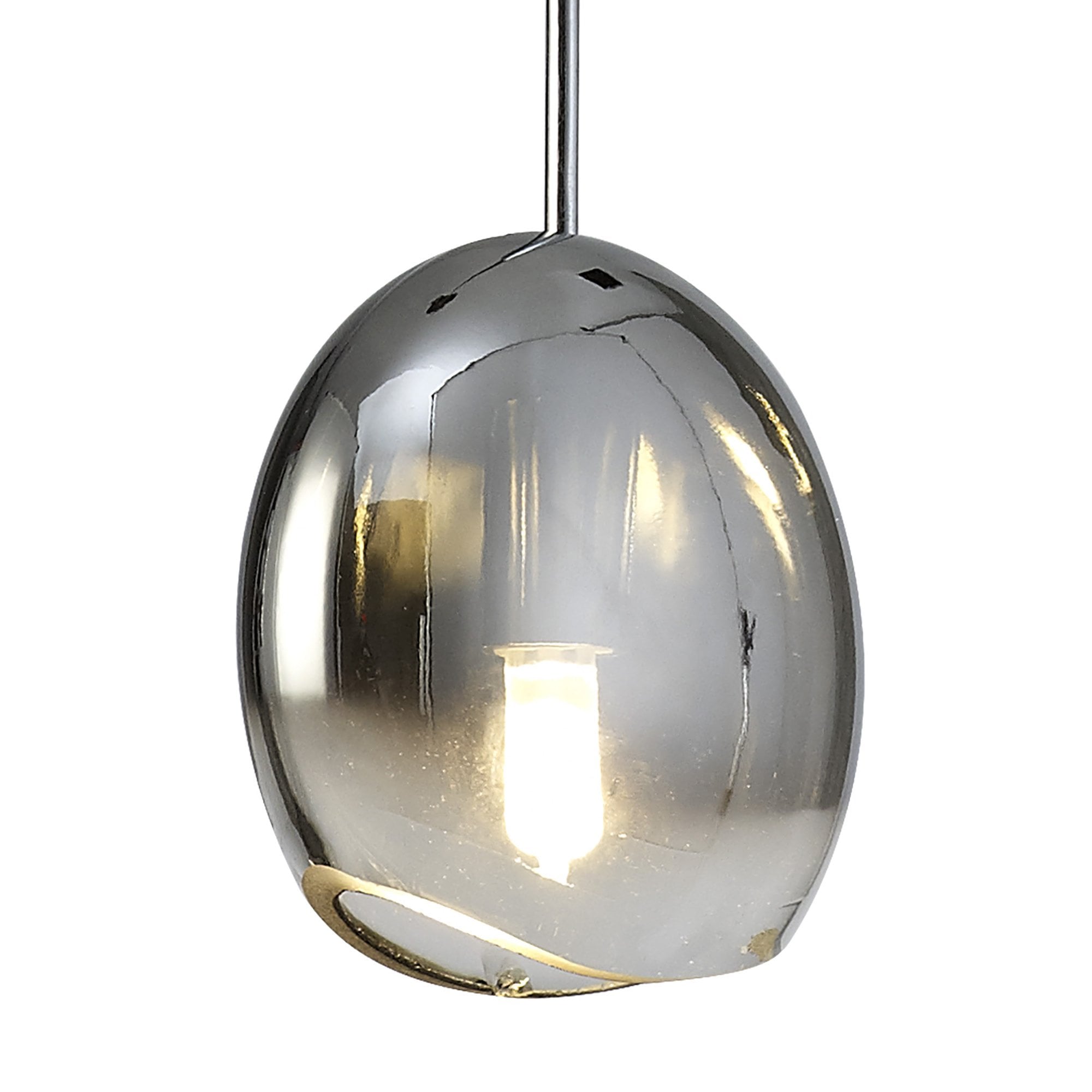 M6187 Lens Pendant 14cm Round 1 Light Chrome Glass
