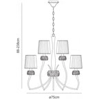 M4630/CS Loewe 2 Tier Pendant 6+3 Light E14 Polished Chrome Cream Shades