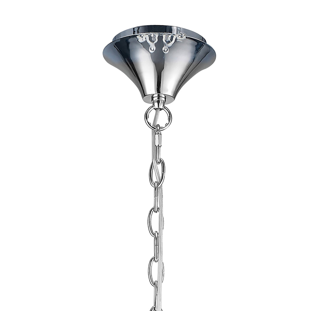 M4630/CS Loewe 2 Tier Pendant 6+3 Light E14 Polished Chrome Cream Shades