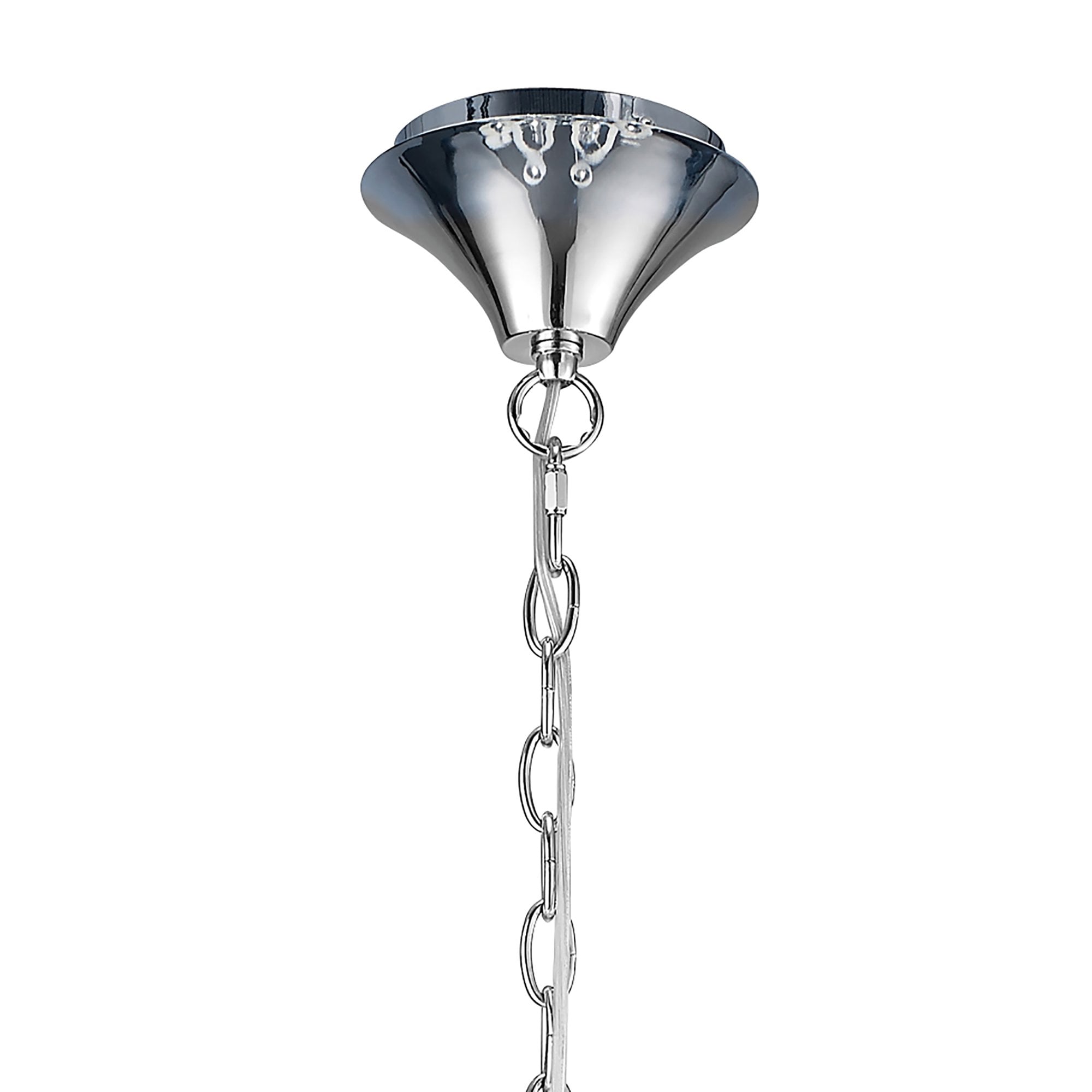 M4630/CS Loewe 2 Tier Pendant 6+3 Light E14 Polished Chrome Cream Shades