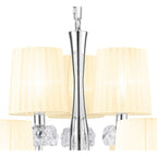 M4630/CS Loewe 2 Tier Pendant 6+3 Light E14 Polished Chrome Cream Shades