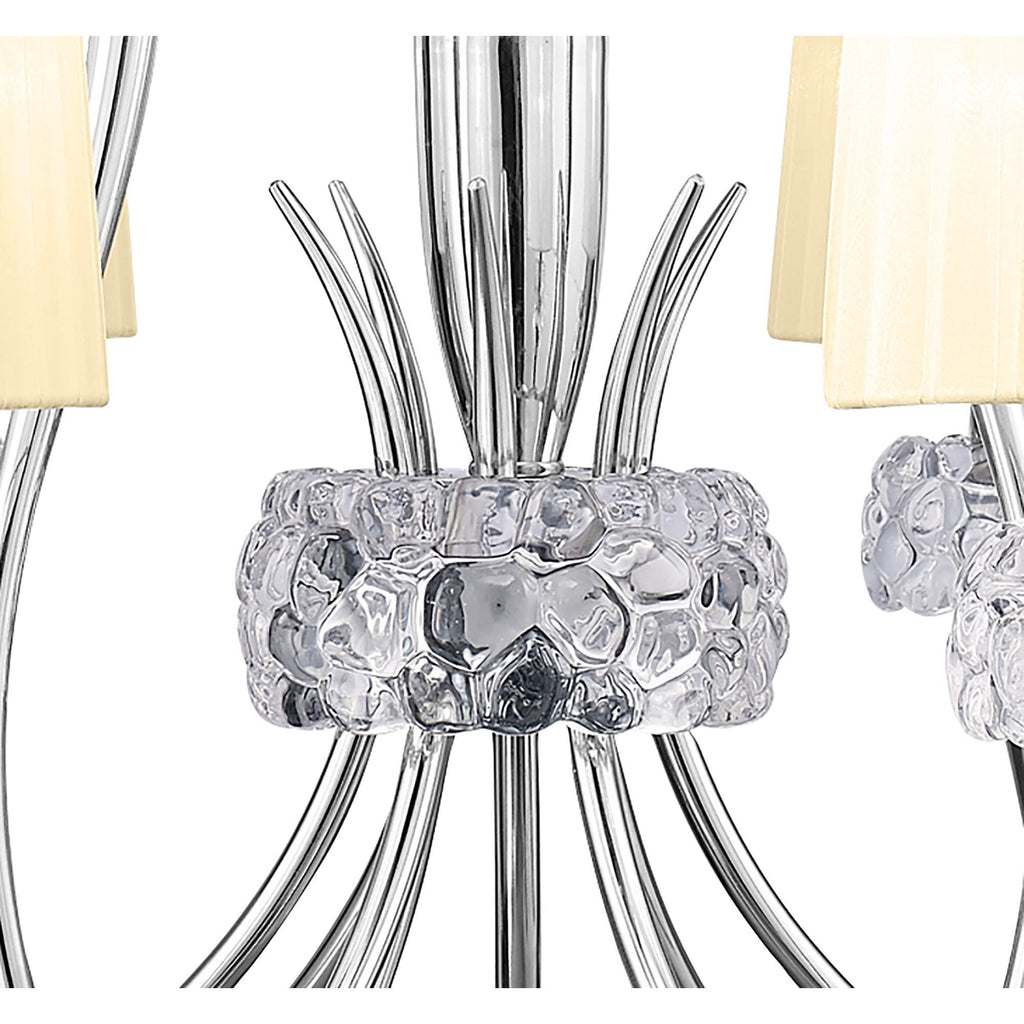 M4630/CS Loewe 2 Tier Pendant 6+3 Light E14 Polished Chrome Cream Shades