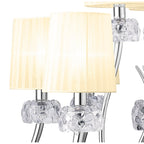 M4630/CS Loewe 2 Tier Pendant 6+3 Light E14 Polished Chrome Cream Shades