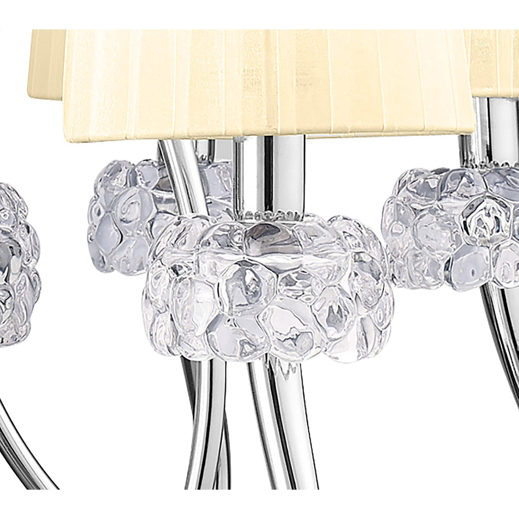 M4630/CS Loewe 2 Tier Pendant 6+3 Light E14 Polished Chrome Cream Shades