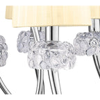 M4630/CS Loewe 2 Tier Pendant 6+3 Light E14 Polished Chrome Cream Shades