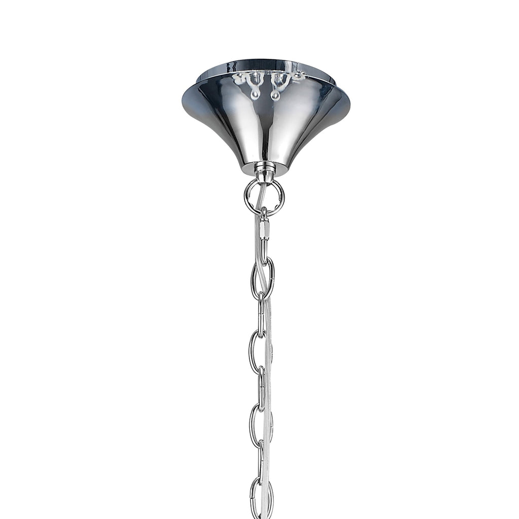 M4630 Loewe 2 Tier Pendant 6+3 Light E14 Polished Chrome White Shades
