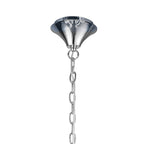 M4630 Loewe 2 Tier Pendant 6+3 Light E14 Polished Chrome White Shades