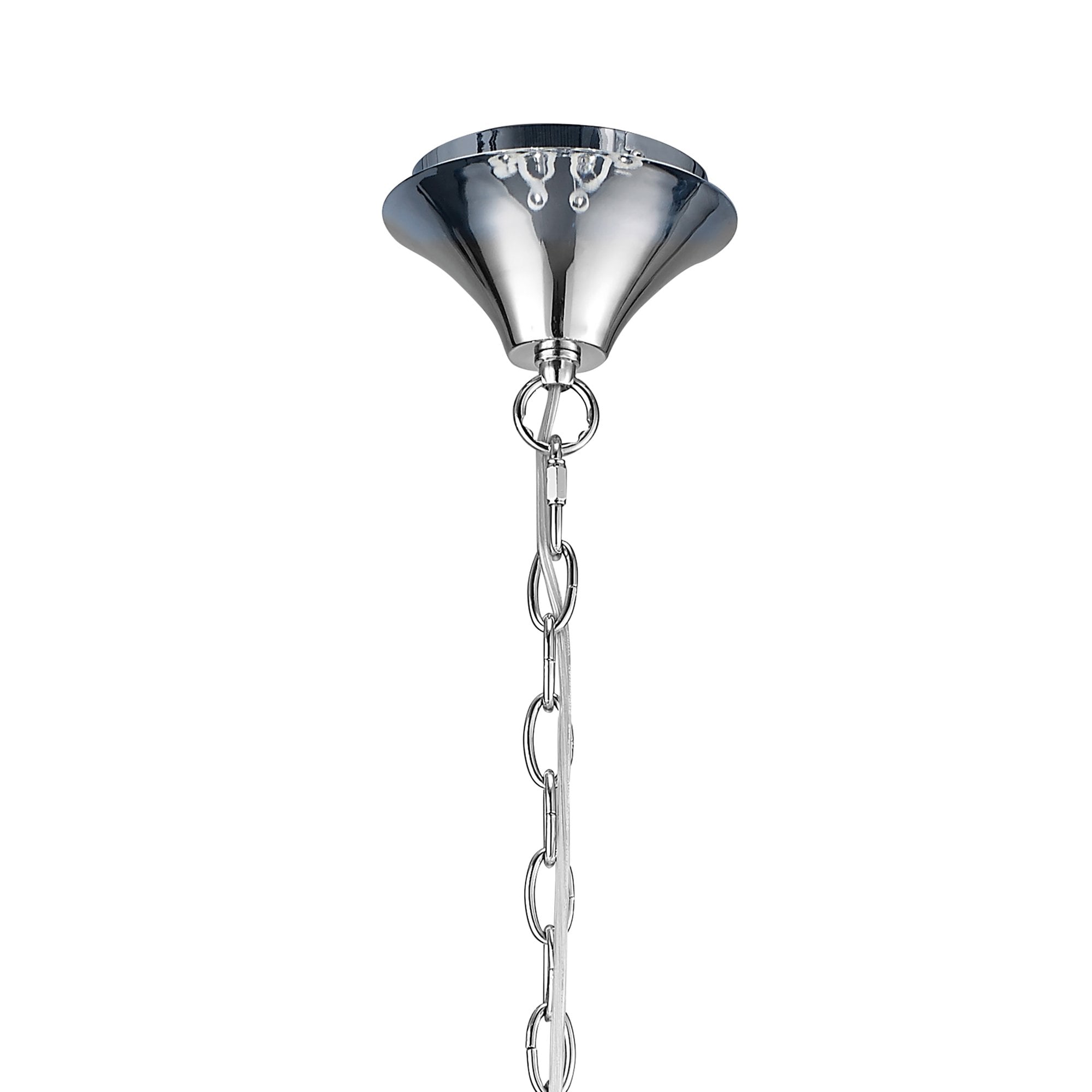 M4630 Loewe 2 Tier Pendant 6+3 Light E14 Polished Chrome White Shades
