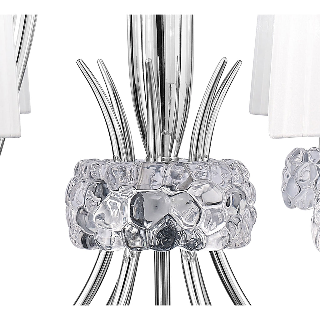 M4630 Loewe 2 Tier Pendant 6+3 Light E14 Polished Chrome White Shades