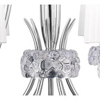 M4630 Loewe 2 Tier Pendant 6+3 Light E14 Polished Chrome White Shades