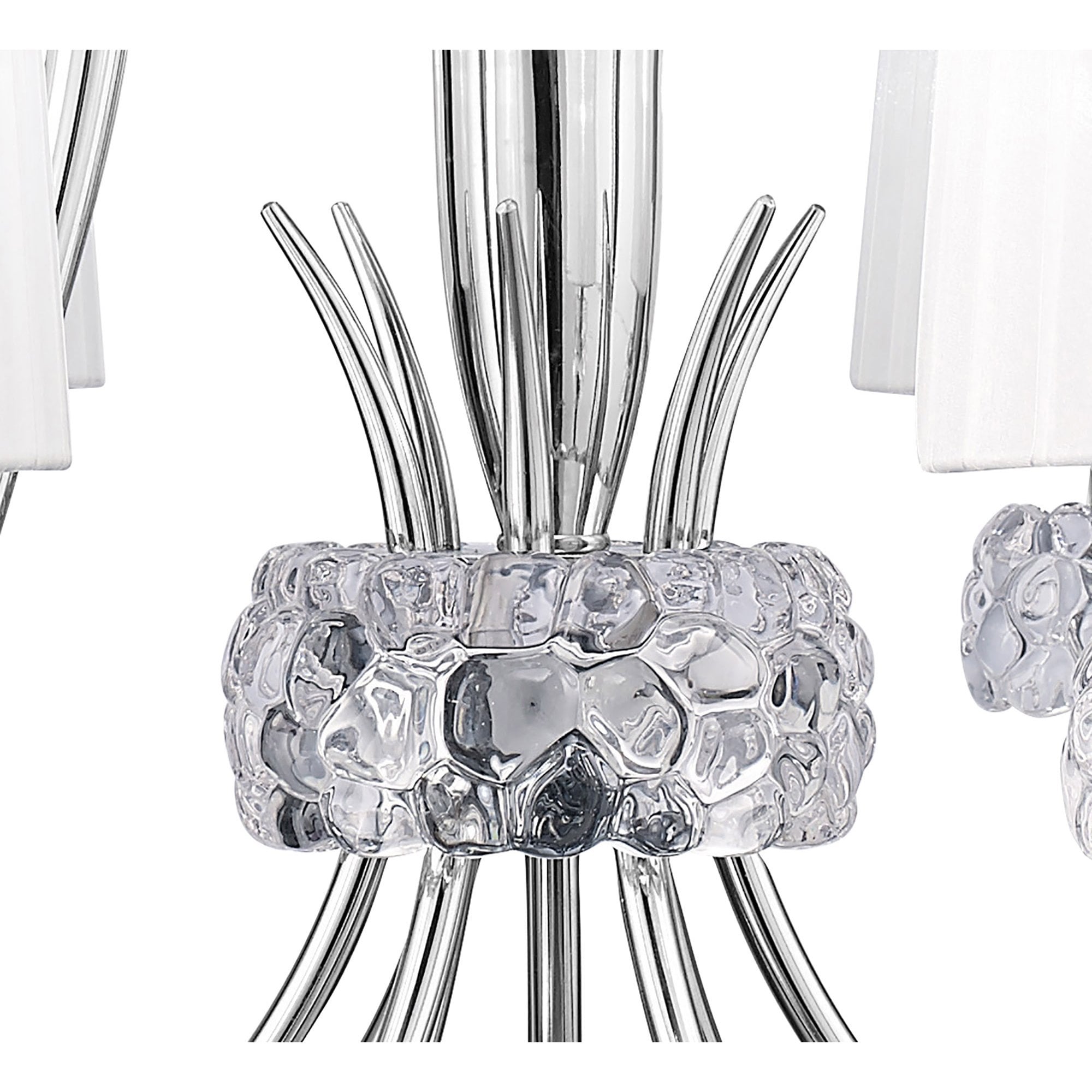 M4630 Loewe 2 Tier Pendant 6+3 Light E14 Polished Chrome White Shades