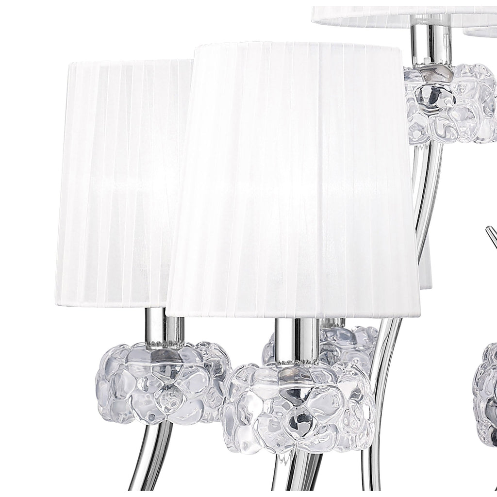 M4630 Loewe 2 Tier Pendant 6+3 Light E14 Polished Chrome White Shades