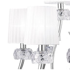 M4630 Loewe 2 Tier Pendant 6+3 Light E14 Polished Chrome White Shades