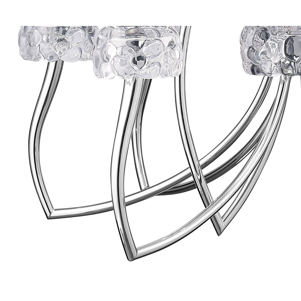 M4630 Loewe 2 Tier Pendant 6+3 Light E14 Polished Chrome White Shades
