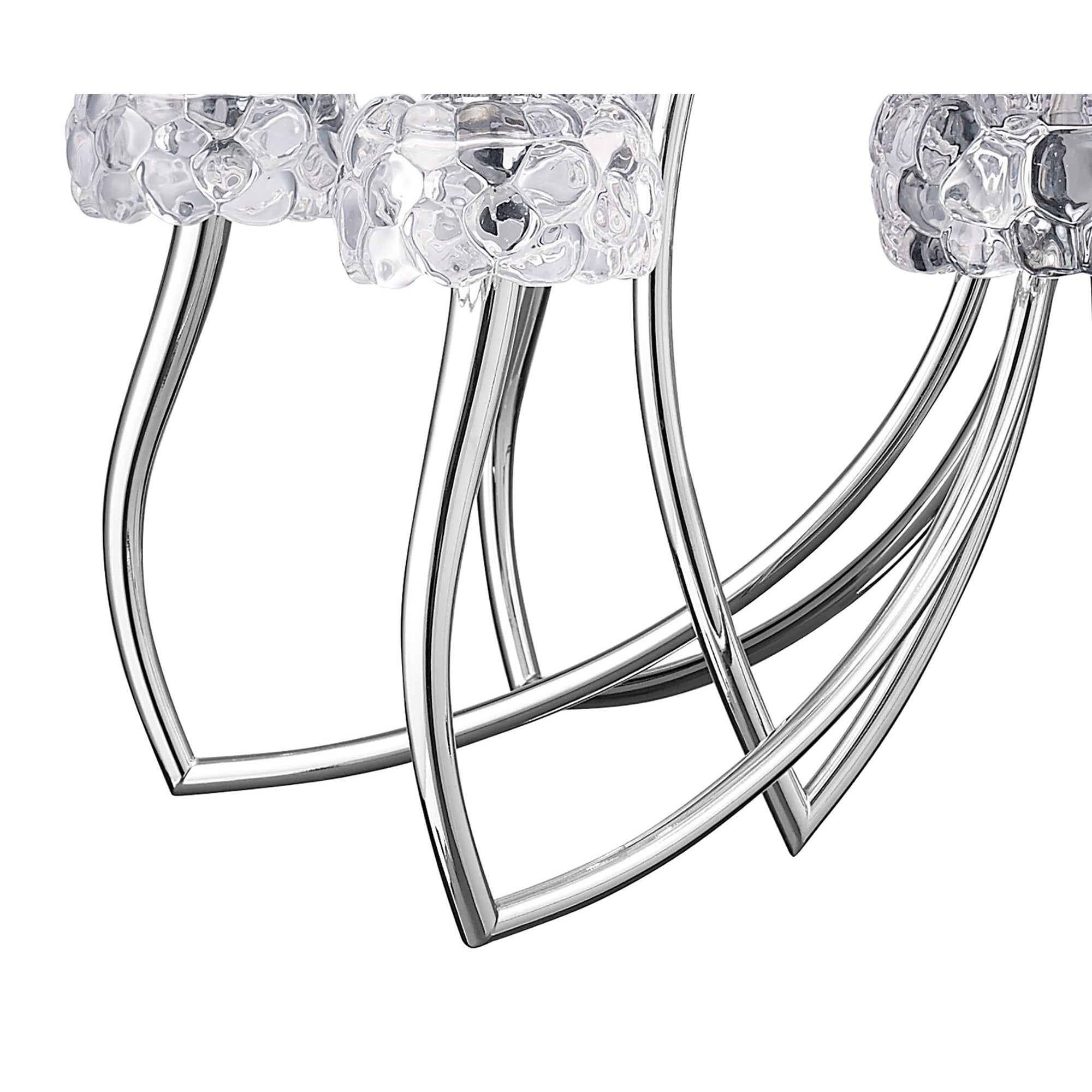 M4630 Loewe 2 Tier Pendant 6+3 Light E14 Polished Chrome White Shades