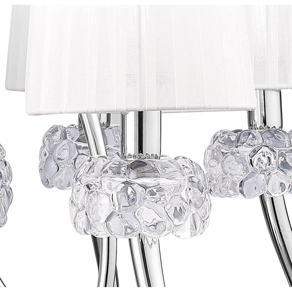 M4630 Loewe 2 Tier Pendant 6+3 Light E14 Polished Chrome White Shades