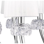 M4630 Loewe 2 Tier Pendant 6+3 Light E14 Polished Chrome White Shades
