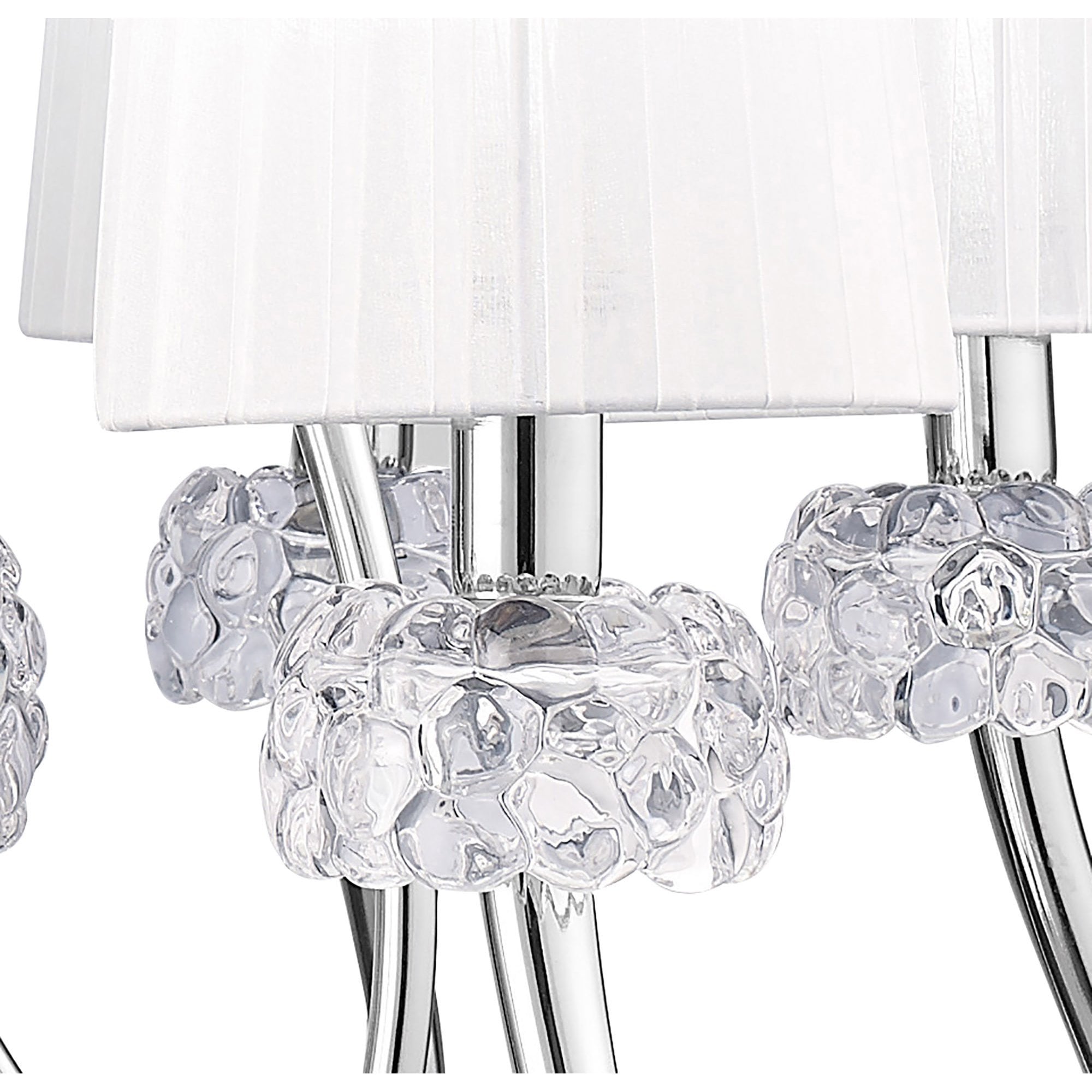 M4630 Loewe 2 Tier Pendant 6+3 Light E14 Polished Chrome White Shades