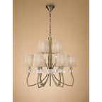 M4630AB/SB Loewe 2 Tier Pendant 6+3 Light E14 Antique Brass Soft Bronze Shades