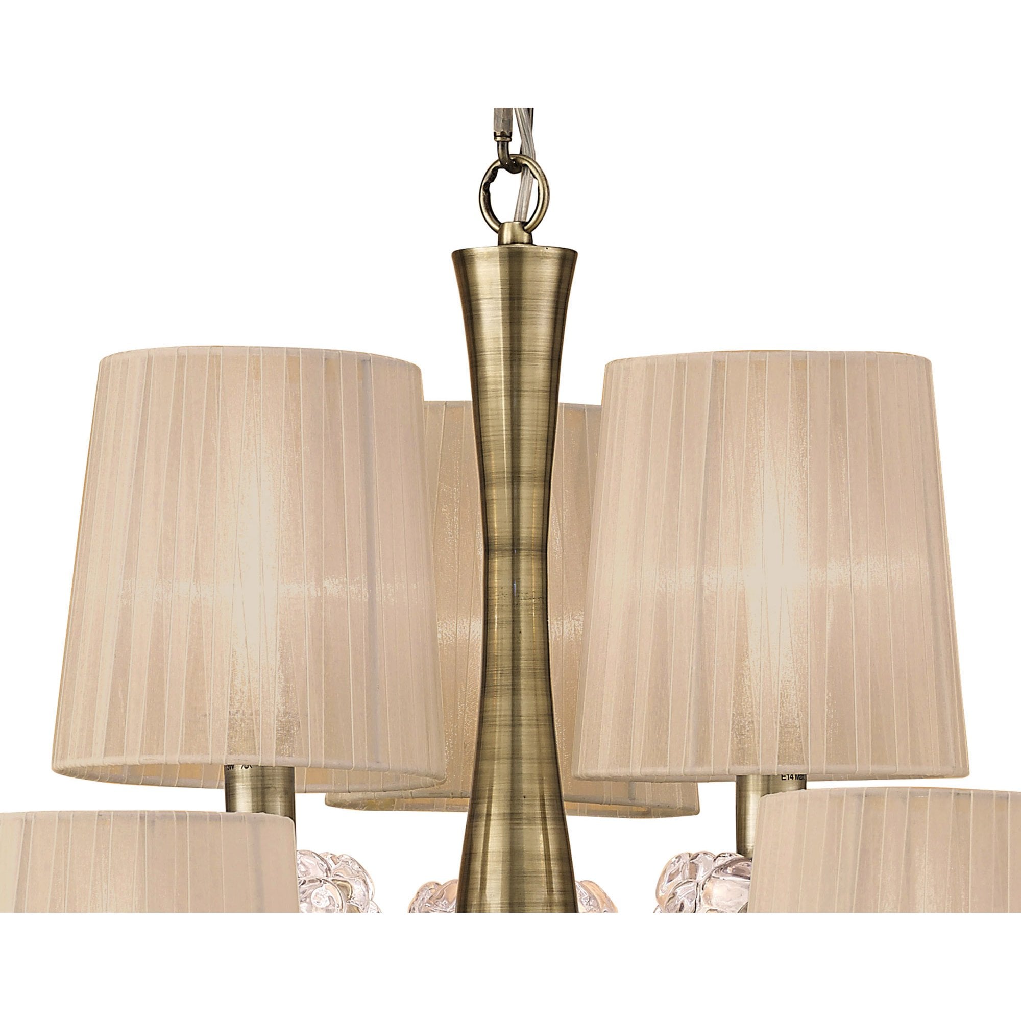 M4630AB/SB Loewe 2 Tier Pendant 6+3 Light E14 Antique Brass Soft Bronze Shades