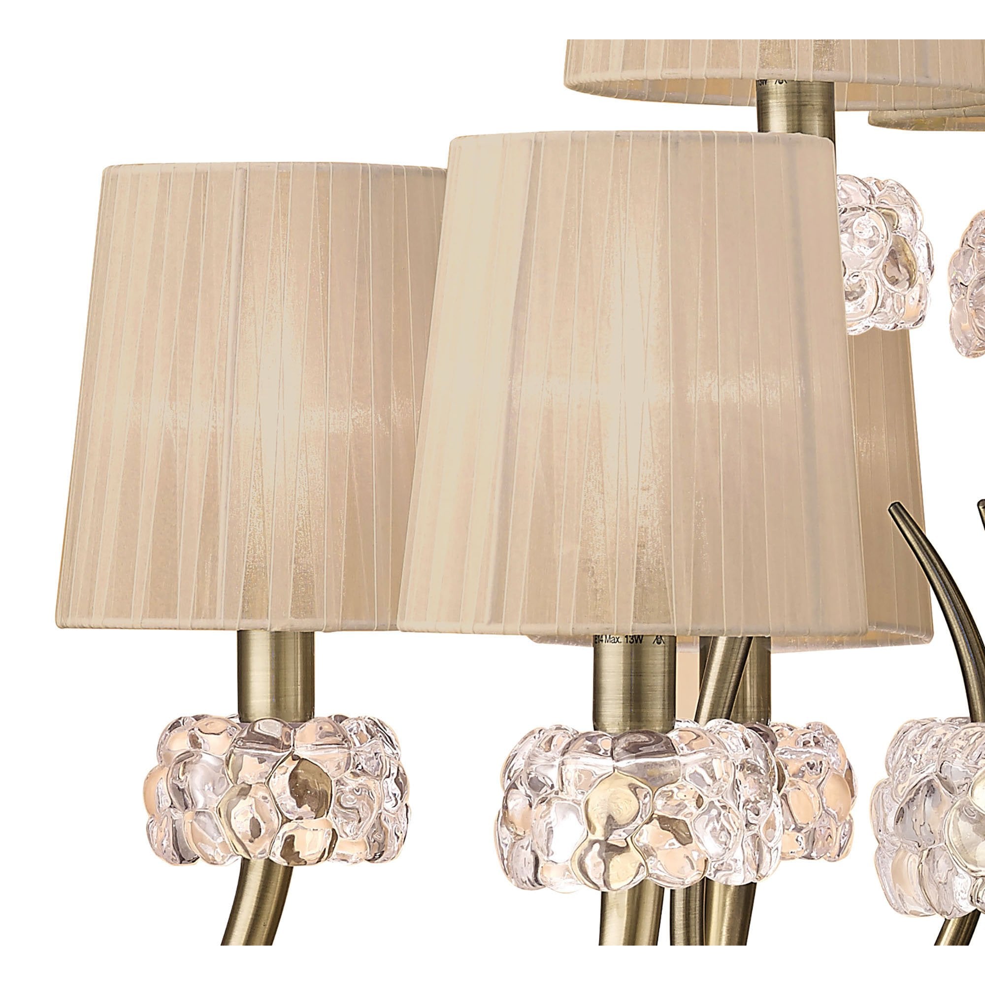 M4630AB/SB Loewe 2 Tier Pendant 6+3 Light E14 Antique Brass Soft Bronze Shades