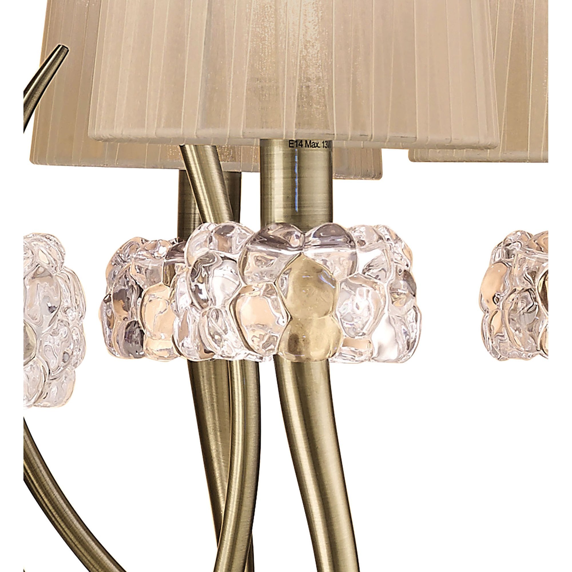 M4630AB/SB Loewe 2 Tier Pendant 6+3 Light E14 Antique Brass Soft Bronze Shades