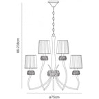 M4630AB Loewe 2 Tier Pendant 6+3 Light E14 Antique Brass Cream Shades
